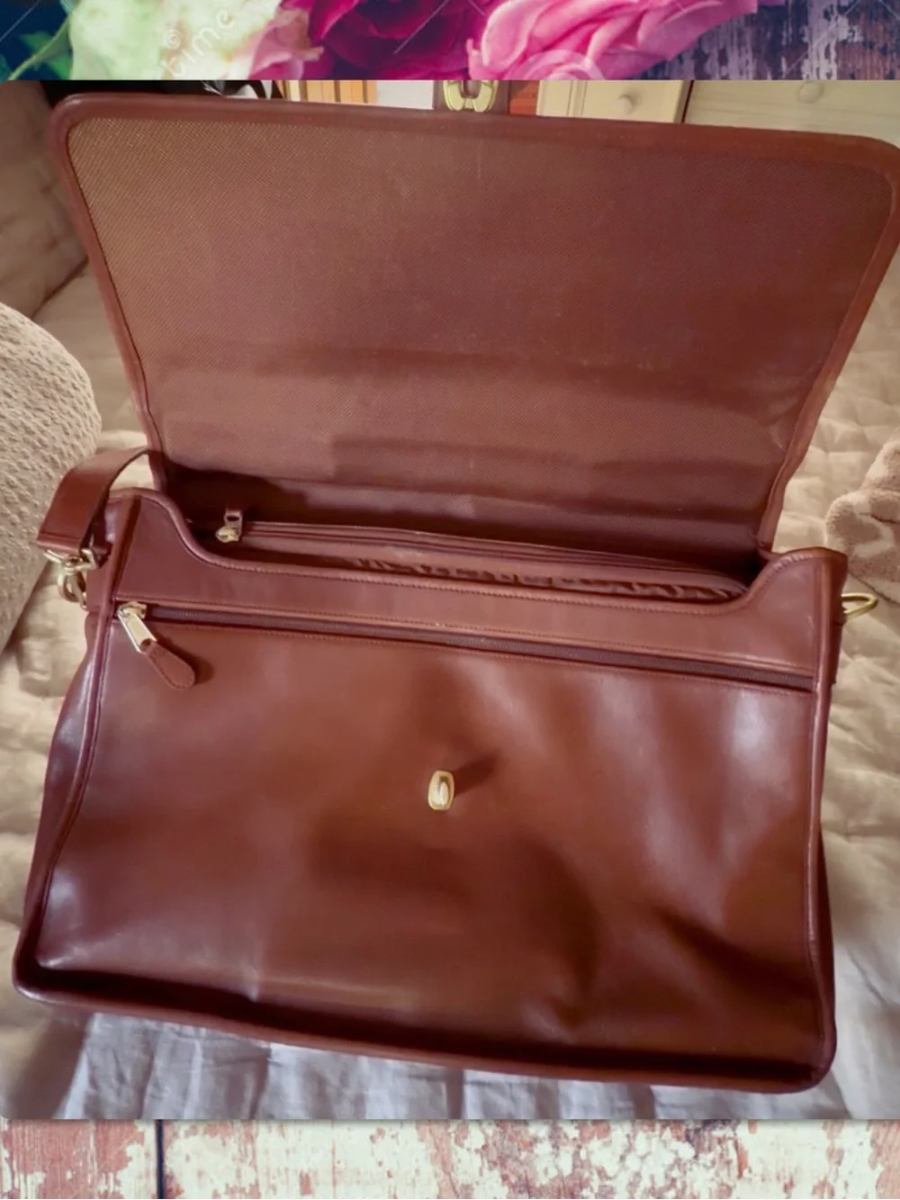 VINTAGE COACH BRITISH TAN MULTI-COMPARTMENT BRIEF / BRIEFCASE MESSENGER BAG 0542